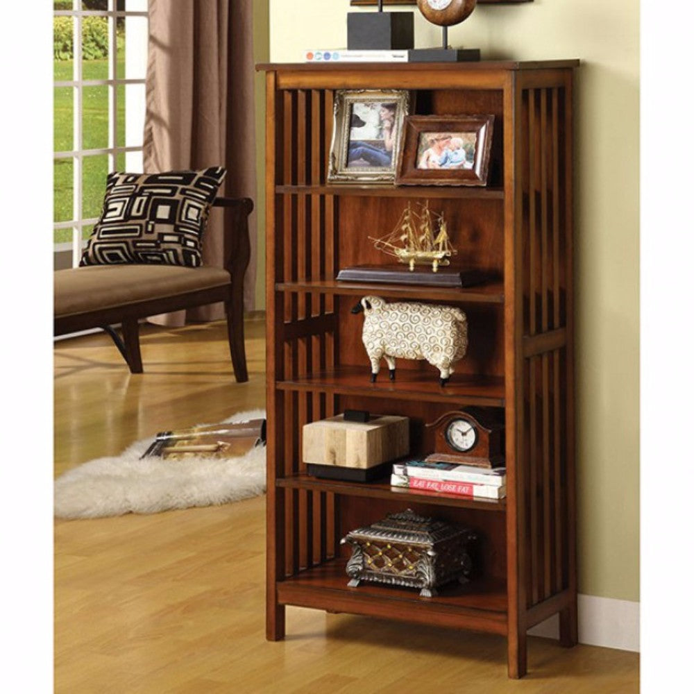 Traditional Media Shelf, Antique Oak