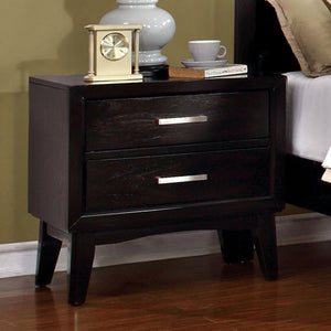 Contemporary Night Stand In Espresso Finish