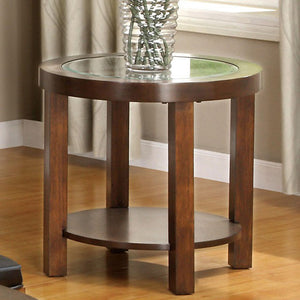 Contemporary End Table, Dark Walnut