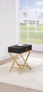 Stylish Side Table, Black & Gold