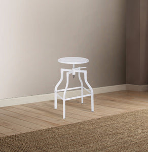 Adjustable Stool with Swivel, White