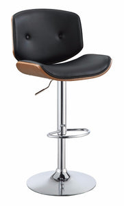 Adjustable Stool with Swivel, Black & Walnut Brown