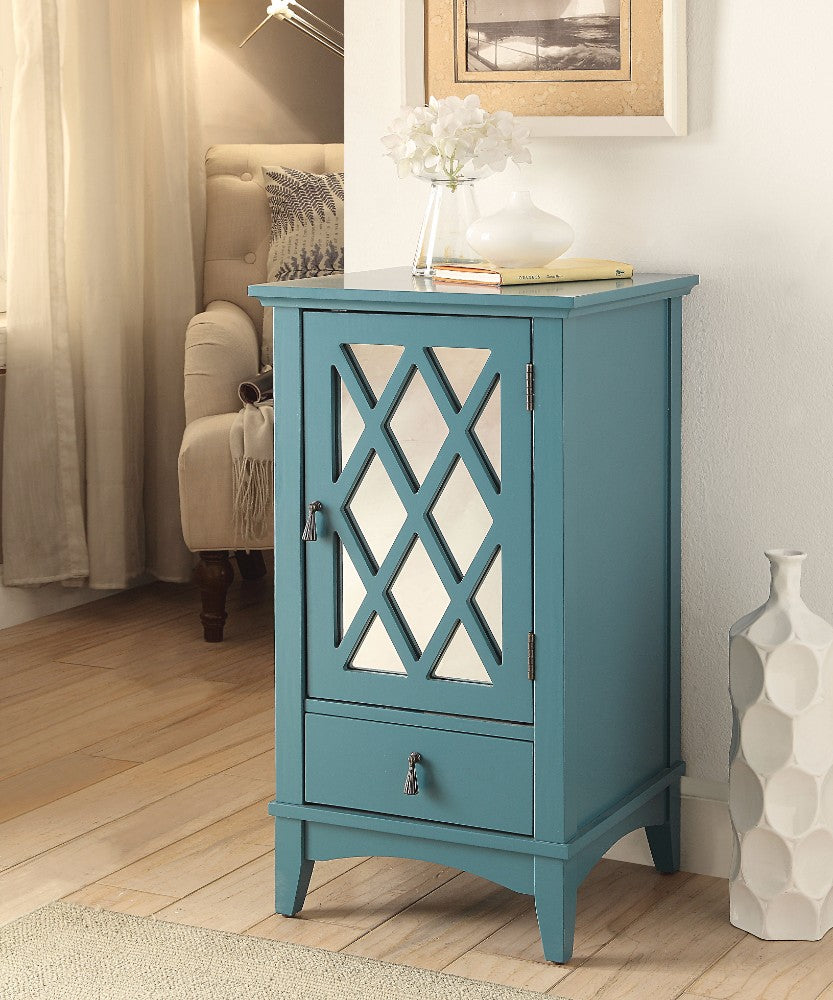 Trendy Side Table, Teal Blue