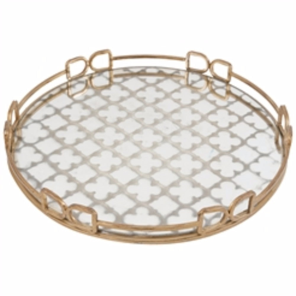 Notable Round Decorative Tray, Gold