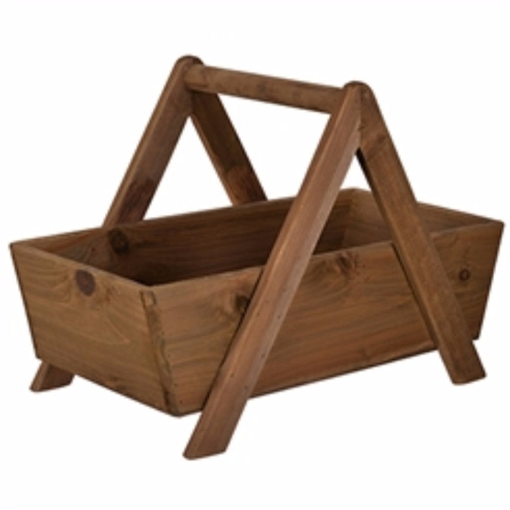 Fine-Looking Wood Storage Basket, Brown