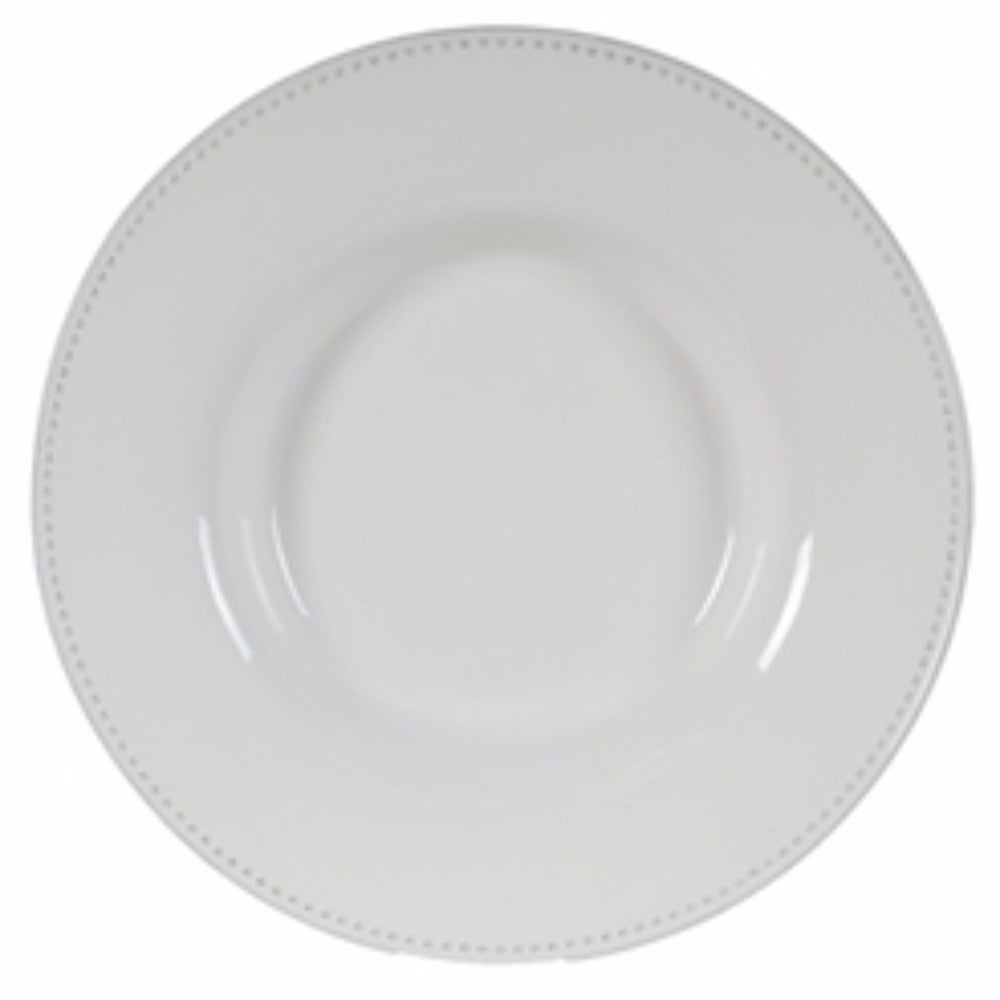 Enticing Round Decorative Porcelain Plate, White