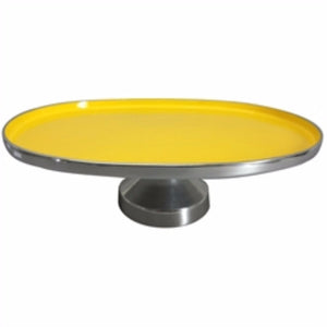 Simply Designed Aluminum Footed Platter, Yellow