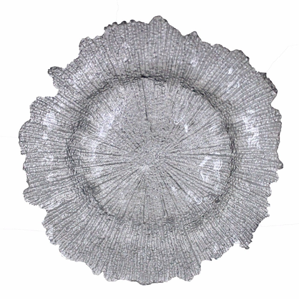 Glorious Glass Charger Plate, Silver