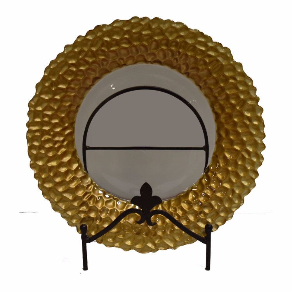 Splendid Round Glass Charger Plate, Gold