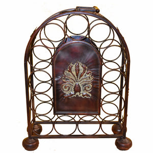 Traditional Style Metal Wine Rack, Bronze