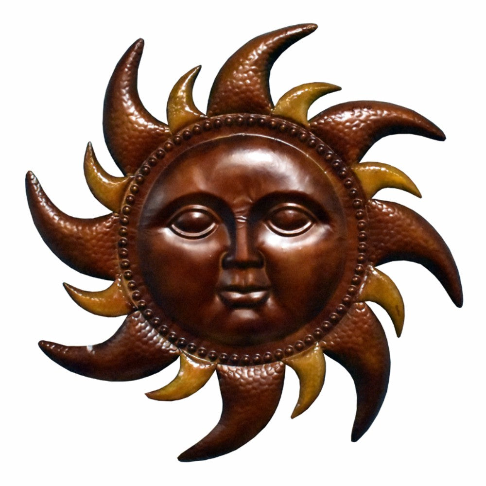 Vivacious Metal Sun Wall Decor , Bronze