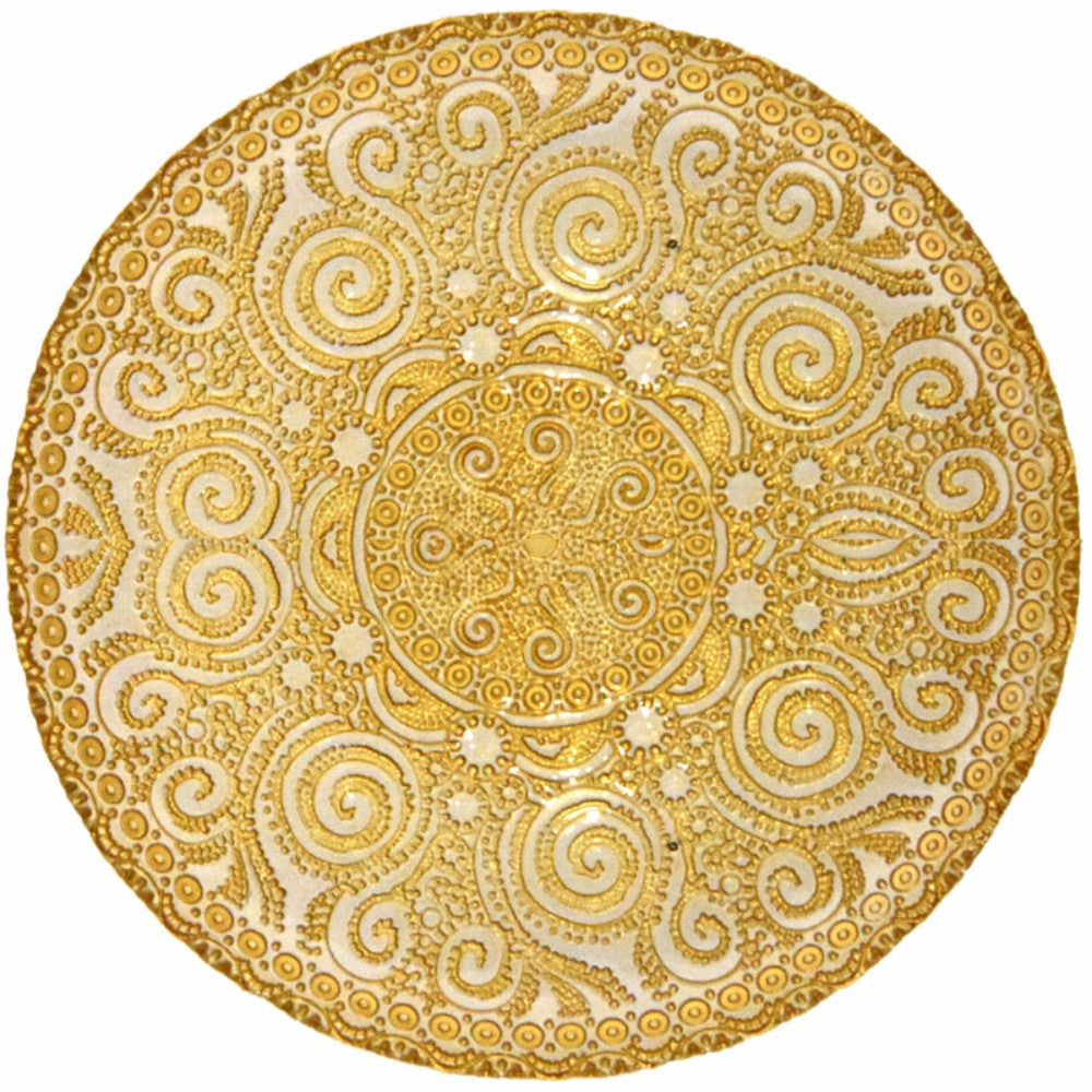 Enticing Electroplated Glass Charger Plate, Gold