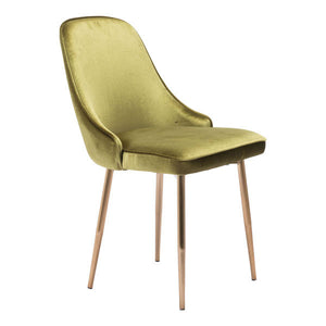 20" X 24" X 18" Green Velvet Dining Chair