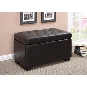 Multifunctional Tufted Storage Ottoman, Dark Brown