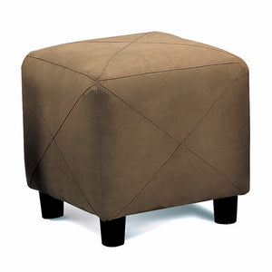 Contemporary Leather Cube Ottoman, Mocha(Brown)