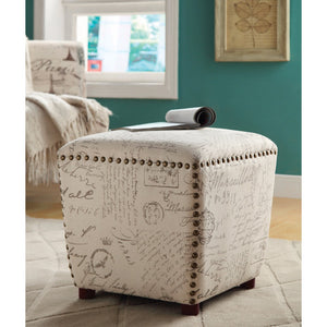 Fun Accent Cube Stool, White