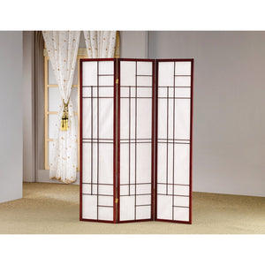 Classic 3 Panel Wooden Folding Screen, Brown