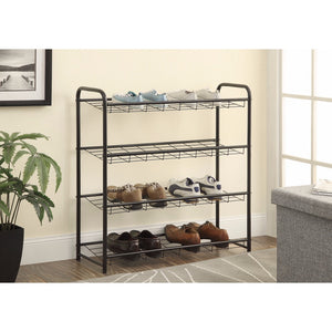 Well-Designed Metal Shoe Rack, Black