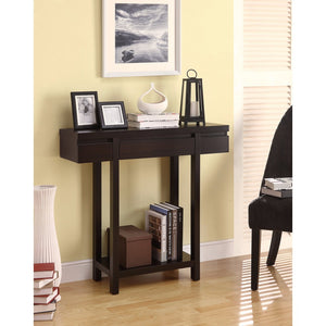 Contemporary Console Table With Lower Shelf, Brown