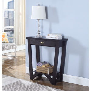 Transitional Style Angled Wooden Console Table, Brown