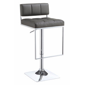 Classic Adjustable Metal Bar Stool, Gray & Silver