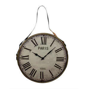 Vintage Style Metal Wall Clock, Gold