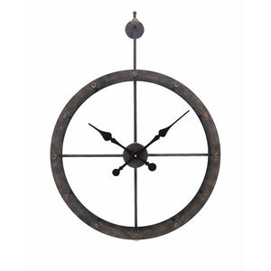 Vintage Metal Wall Clock, Black