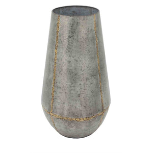 Decorative Metal Vase, Distressed Gray-19.75X11X11