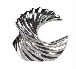 Downrightly Imposing Decorative Ceramic Wave Vase, Silver