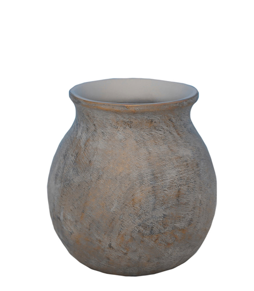 Elegantly Designed Decorative Resin Vase, Bronze