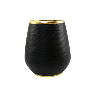 Magnificient Polyresin Lizard- Skin Finish Flower Vase, Black