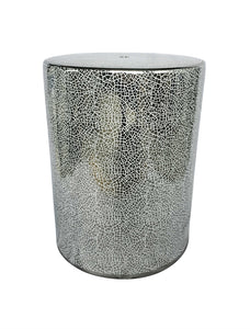 Unique Decorative Ceramic Garden Stool, Silver