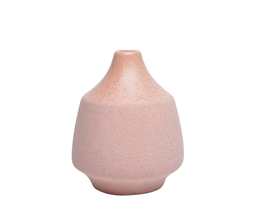 Distinctively Shaped Decorative Ceramic Vase, Pink