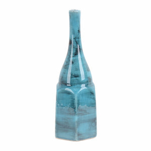 Trendy Ceramic Vase In Distressed Blue