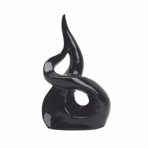 Twisted Ceramic Sculpture In Black