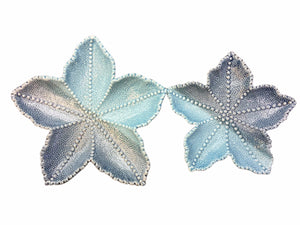 Nautical Leaf Shaped Ceramic Trays,  Blue - Set Of 2