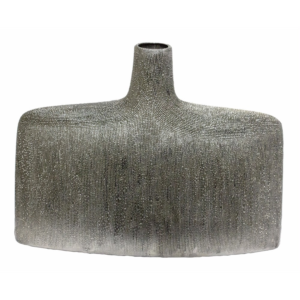 Soulful Ceramic Rectangular Vase, Silver