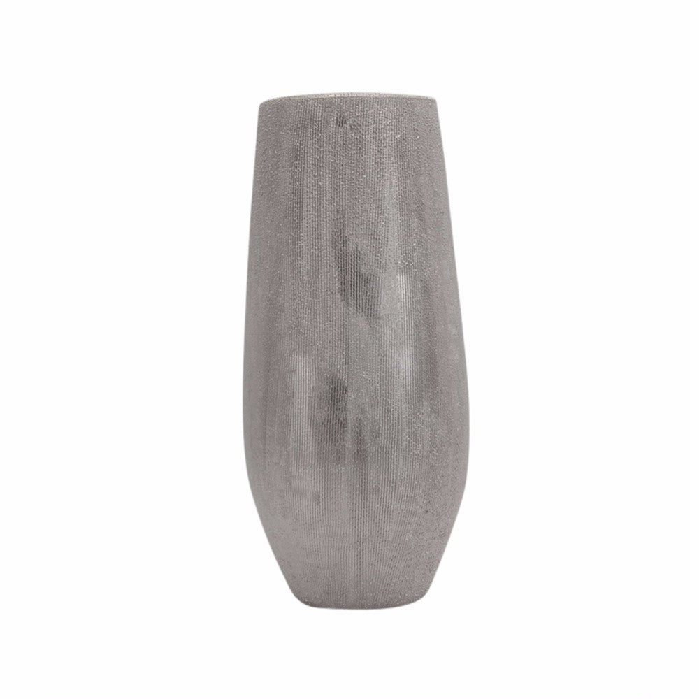 Ceramic Decorative Beaded Vase, Silver