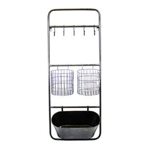 Practical and Functional Metal Wall Organizer, Black