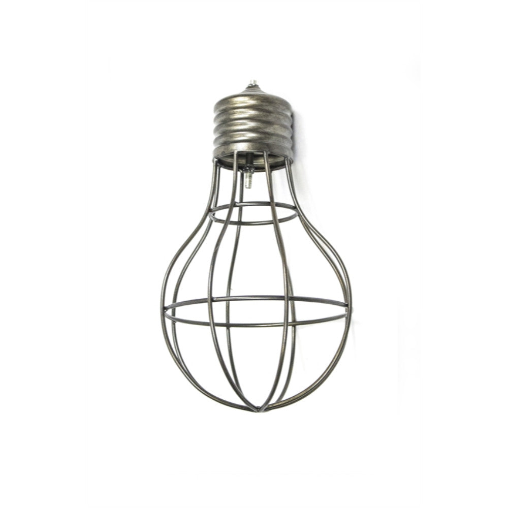 Chicly Versatile Metal Light Bulb Sculpture, Silver