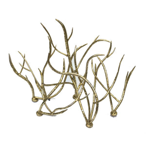 Chicly Nature-Inspired Metal Branch Table Sculpture, Gold