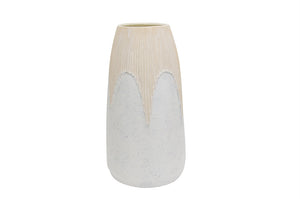 Artistically Designed Ceramic Vase, White