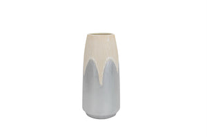 Well-Designed Ceramic Vase, Beige And  Gray