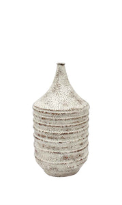 Rustically Charmed White Metal Vase