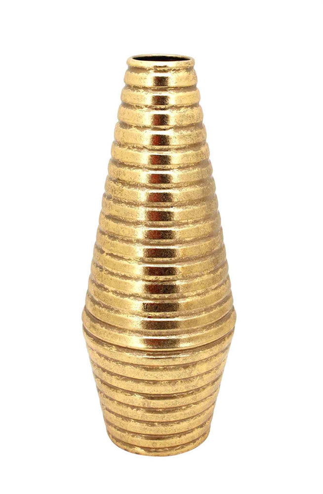 Enchanting Metal Decorative Vase, Gold