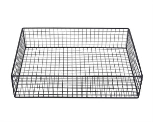 Spacious Wire Mesh Metal Paper Tray, Black