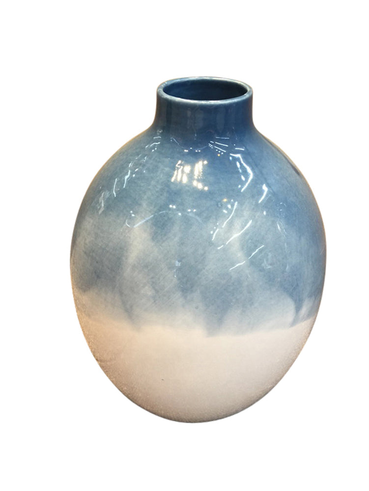 Attractive Ceramic Decorative Vase, Blue And White