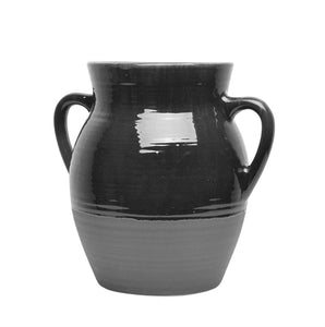 Dazzling Ceramic Vase With Handle, Black