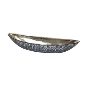 Decoratively Patterned Ceramic Plate, Silver