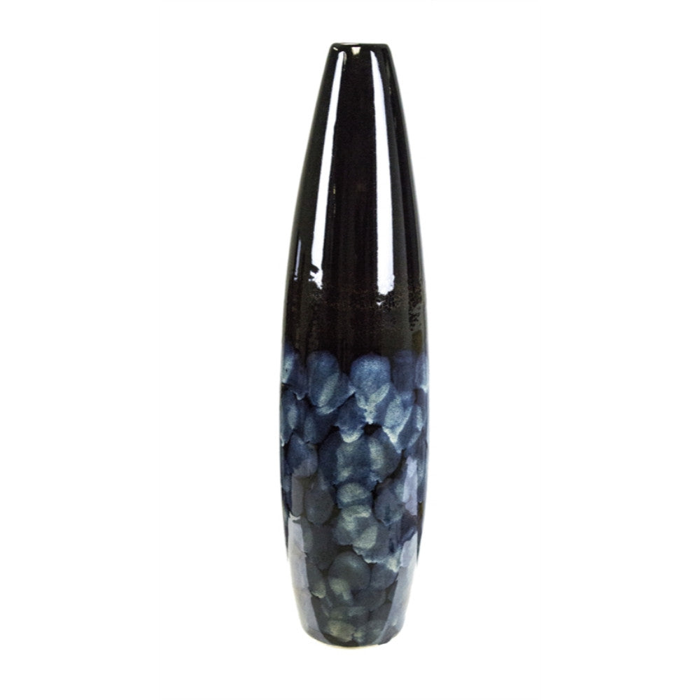 Amazingly Designed Sleek Ceramic Vase, Blue